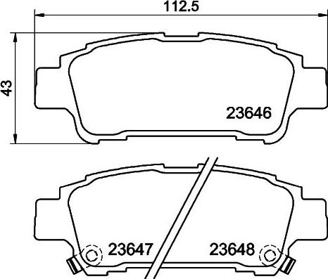 HELLA 8DB 355 010-311 - Комплект спирачно феродо, дискови спирачки vvparts.bg