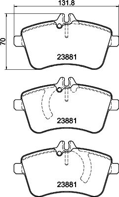 HELLA 8DB 355 010-331 - Комплект спирачно феродо, дискови спирачки vvparts.bg