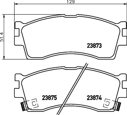 HELLA 8DB 355 010-251 - Комплект спирачно феродо, дискови спирачки vvparts.bg