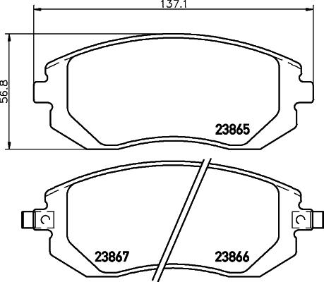 HELLA 8DB 355 010-211 - Комплект спирачно феродо, дискови спирачки vvparts.bg