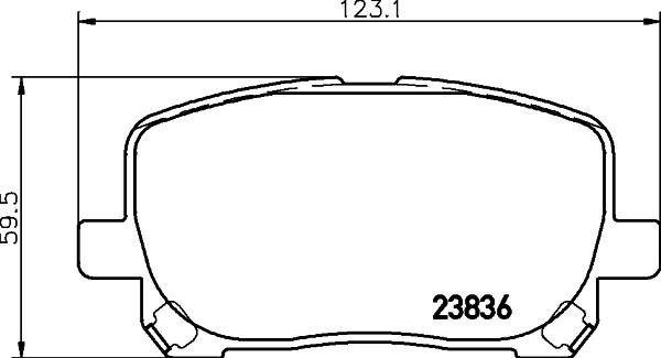 HELLA 8DB 355 010-221 - Комплект спирачно феродо, дискови спирачки vvparts.bg