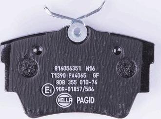 HELLA 8DB 355 010-761 - Комплект спирачно феродо, дискови спирачки vvparts.bg