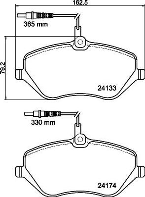 HELLA 8DB 355 011-491 - Комплект спирачно феродо, дискови спирачки vvparts.bg