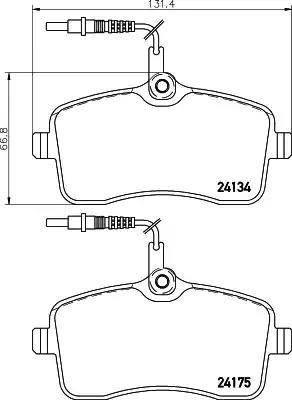 HELLA 8DB 355 011-481 - Комплект спирачно феродо, дискови спирачки vvparts.bg