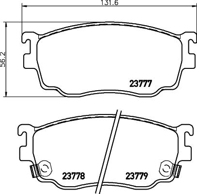 HELLA 8DB 355 011-561 - Комплект спирачно феродо, дискови спирачки vvparts.bg