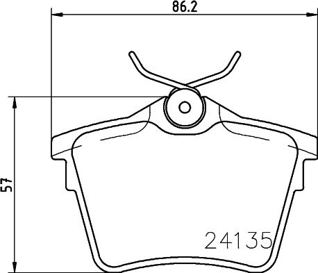 HELLA 8DB 355 011-501 - Комплект спирачно феродо, дискови спирачки vvparts.bg