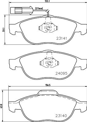 HELLA 8DB 355 011-651 - Комплект спирачно феродо, дискови спирачки vvparts.bg