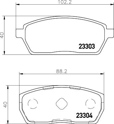 HELLA 8DB 355 011-611 - Комплект спирачно феродо, дискови спирачки vvparts.bg