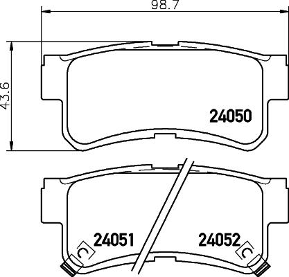 HELLA 8DB 355 011-151 - Комплект спирачно феродо, дискови спирачки vvparts.bg