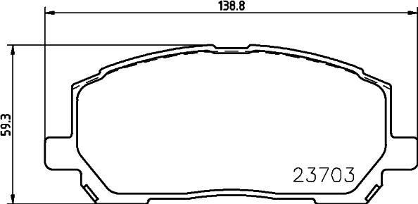 HELLA 8DB 355 011-161 - Комплект спирачно феродо, дискови спирачки vvparts.bg