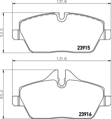 HELLA 8DB 355 011-261 - Комплект спирачно феродо, дискови спирачки vvparts.bg