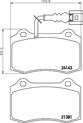 HELLA 8DB 355 011-741 - Комплект спирачно феродо, дискови спирачки vvparts.bg