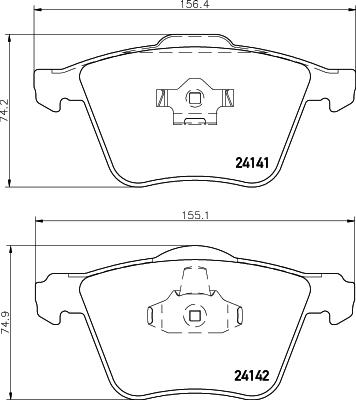 HELLA 8DB 355 011-721 - Комплект спирачно феродо, дискови спирачки vvparts.bg