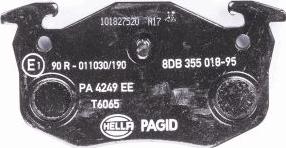 HELLA 8DB 355 018-951 - Комплект спирачно феродо, дискови спирачки vvparts.bg