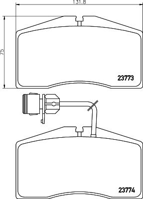 HELLA 8DB 355 018-491 - Комплект спирачно феродо, дискови спирачки vvparts.bg