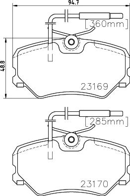 HELLA 8DB 355 018-401 - Комплект спирачно феродо, дискови спирачки vvparts.bg