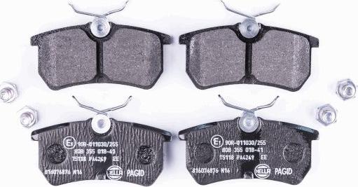 HELLA 8DB 355 018-411 - Комплект спирачно феродо, дискови спирачки vvparts.bg
