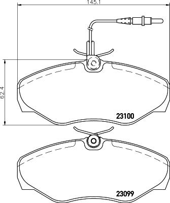 HELLA 8DB 355 018-501 - Комплект спирачно феродо, дискови спирачки vvparts.bg