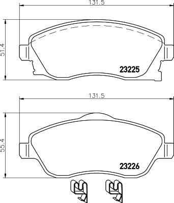 HELLA 8DB 355 018-511 - Комплект спирачно феродо, дискови спирачки vvparts.bg