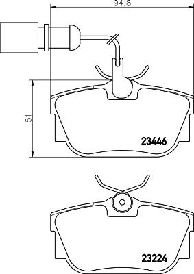 HELLA 8DB 355 018-571 - Комплект спирачно феродо, дискови спирачки vvparts.bg