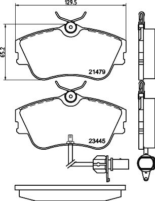 HELLA 8DB 355 018-621 - Комплект спирачно феродо, дискови спирачки vvparts.bg