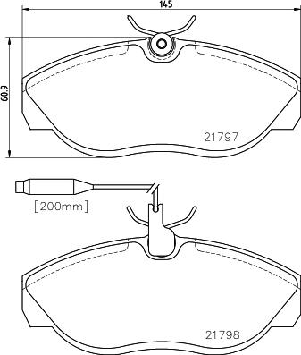 HELLA 8DB 355 018-141 - Комплект спирачно феродо, дискови спирачки vvparts.bg