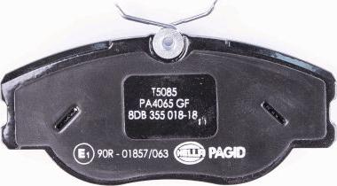 HELLA 8DB 355 018-181 - Комплект спирачно феродо, дискови спирачки vvparts.bg