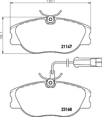 HELLA 8DB 355 018-181 - Комплект спирачно феродо, дискови спирачки vvparts.bg