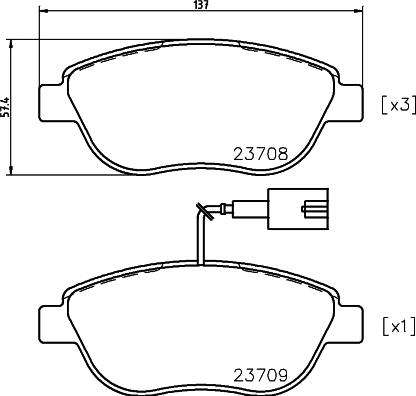 HELLA 8DB 355 018-831 - Комплект спирачно феродо, дискови спирачки vvparts.bg