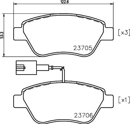 HELLA 8DB 355 018-821 - Комплект спирачно феродо, дискови спирачки vvparts.bg