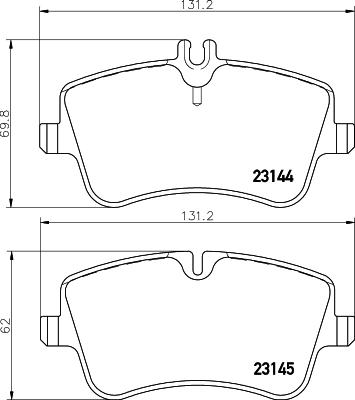 HELLA 8DB 355 018-351 - Комплект спирачно феродо, дискови спирачки vvparts.bg