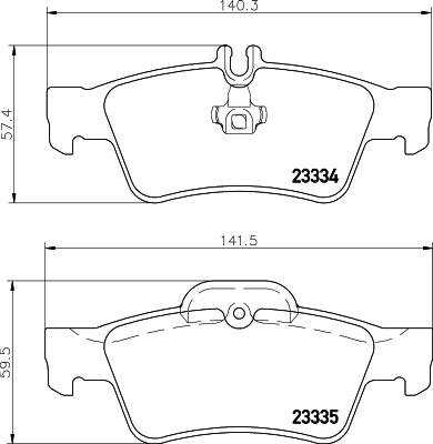 HELLA 8DB 355 018-751 - Комплект спирачно феродо, дискови спирачки vvparts.bg