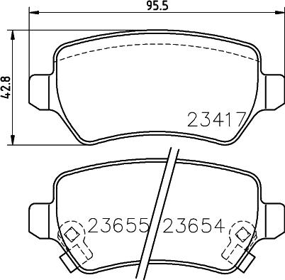 HELLA 8DB 355 018-781 - Комплект спирачно феродо, дискови спирачки vvparts.bg