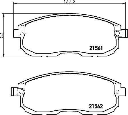 HELLA 8DB 355 027-091 - Комплект спирачно феродо, дискови спирачки vvparts.bg