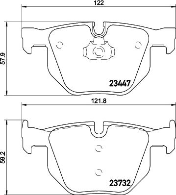 HELLA 8DB 355 013-941 - Комплект спирачно феродо, дискови спирачки vvparts.bg