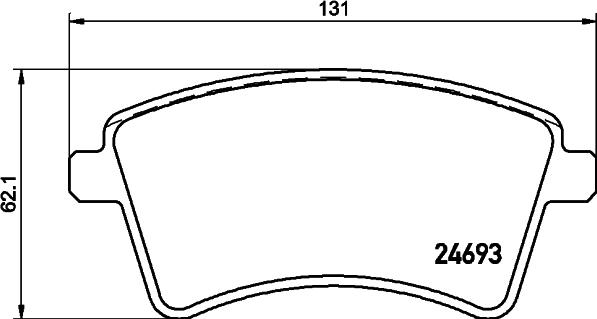 HELLA 8DB 355 013-961 - Комплект спирачно феродо, дискови спирачки vvparts.bg