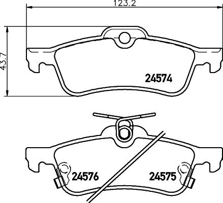 HELLA 8DB 355 013-461 - Комплект спирачно феродо, дискови спирачки vvparts.bg