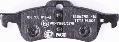 HELLA 8DB 355 013-461 - Комплект спирачно феродо, дискови спирачки vvparts.bg