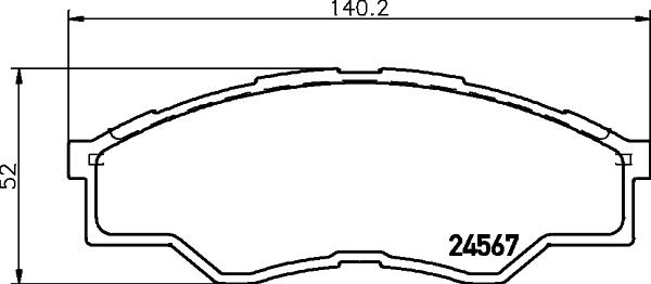 HELLA 8DB 355 013-471 - Комплект спирачно феродо, дискови спирачки vvparts.bg