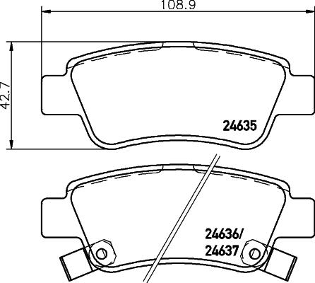 HELLA 8DB 355 013-591 - Комплект спирачно феродо, дискови спирачки vvparts.bg