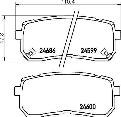 HELLA 8DB 355 013-551 - Комплект спирачно феродо, дискови спирачки vvparts.bg