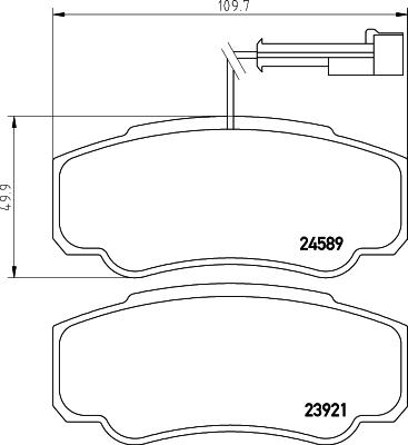 HELLA 8DB 355 013-511 - Комплект спирачно феродо, дискови спирачки vvparts.bg