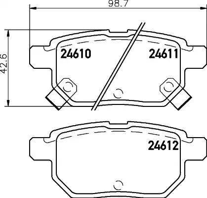 HELLA 8DB 355 013-581 - Комплект спирачно феродо, дискови спирачки vvparts.bg