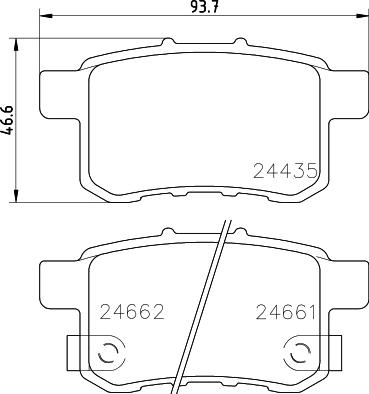 HELLA 8DB 355 013-631 - Комплект спирачно феродо, дискови спирачки vvparts.bg