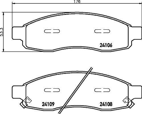 HELLA 8DB 355 013-671 - Комплект спирачно феродо, дискови спирачки vvparts.bg