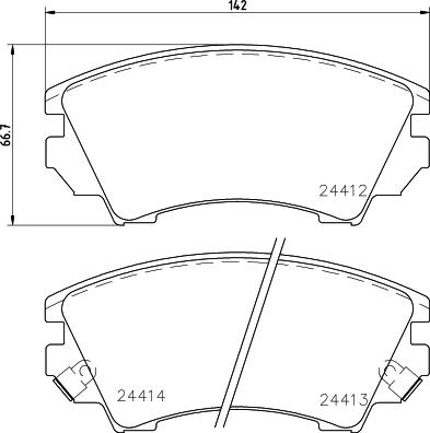 HELLA 8DB 355 013-041 - Комплект спирачно феродо, дискови спирачки vvparts.bg