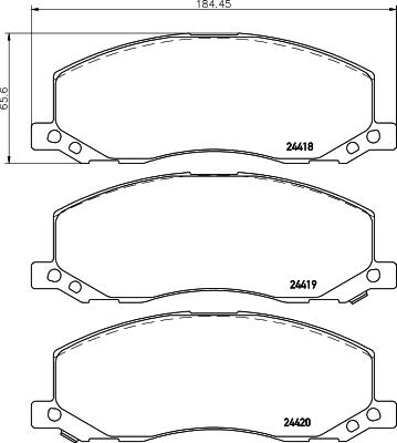 HELLA 8DB 355 013-061 - Комплект спирачно феродо, дискови спирачки vvparts.bg