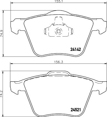 HELLA 8DB 355 013-001 - Комплект спирачно феродо, дискови спирачки vvparts.bg