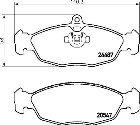 HELLA 8DB 355 013-031 - Комплект спирачно феродо, дискови спирачки vvparts.bg