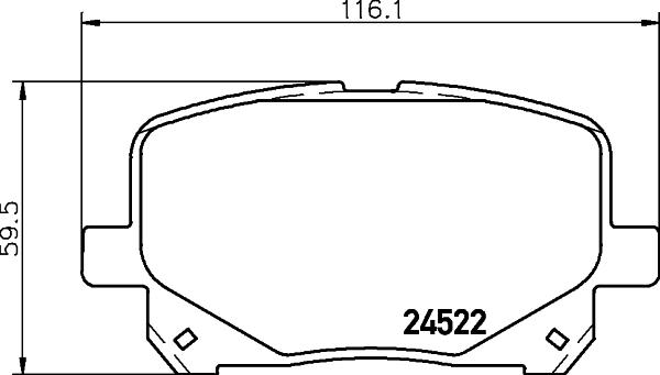 HELLA 8DB 355 013-161 - Комплект спирачно феродо, дискови спирачки vvparts.bg